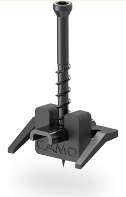 CAMO Hidden universal fasteners WEDGECLIPS™ (900 ct)
(0344654S), 316 stainless steel shield and screw, for use with leading slotted deck boards