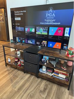TV stand with storage shelves