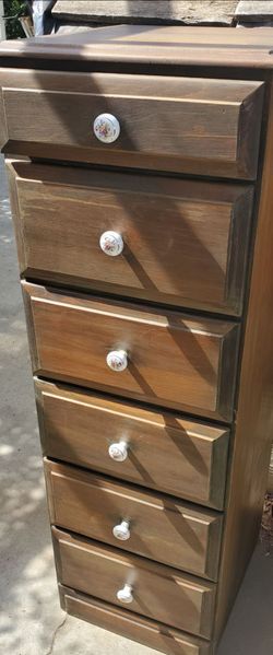 Vintage tall six drawer dresser