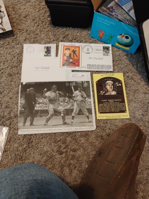 (3) Authentic Hof AL Barlick Signed Memorbilia