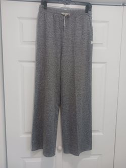 Gray Wide-Leg Drawstring Lounge Pants