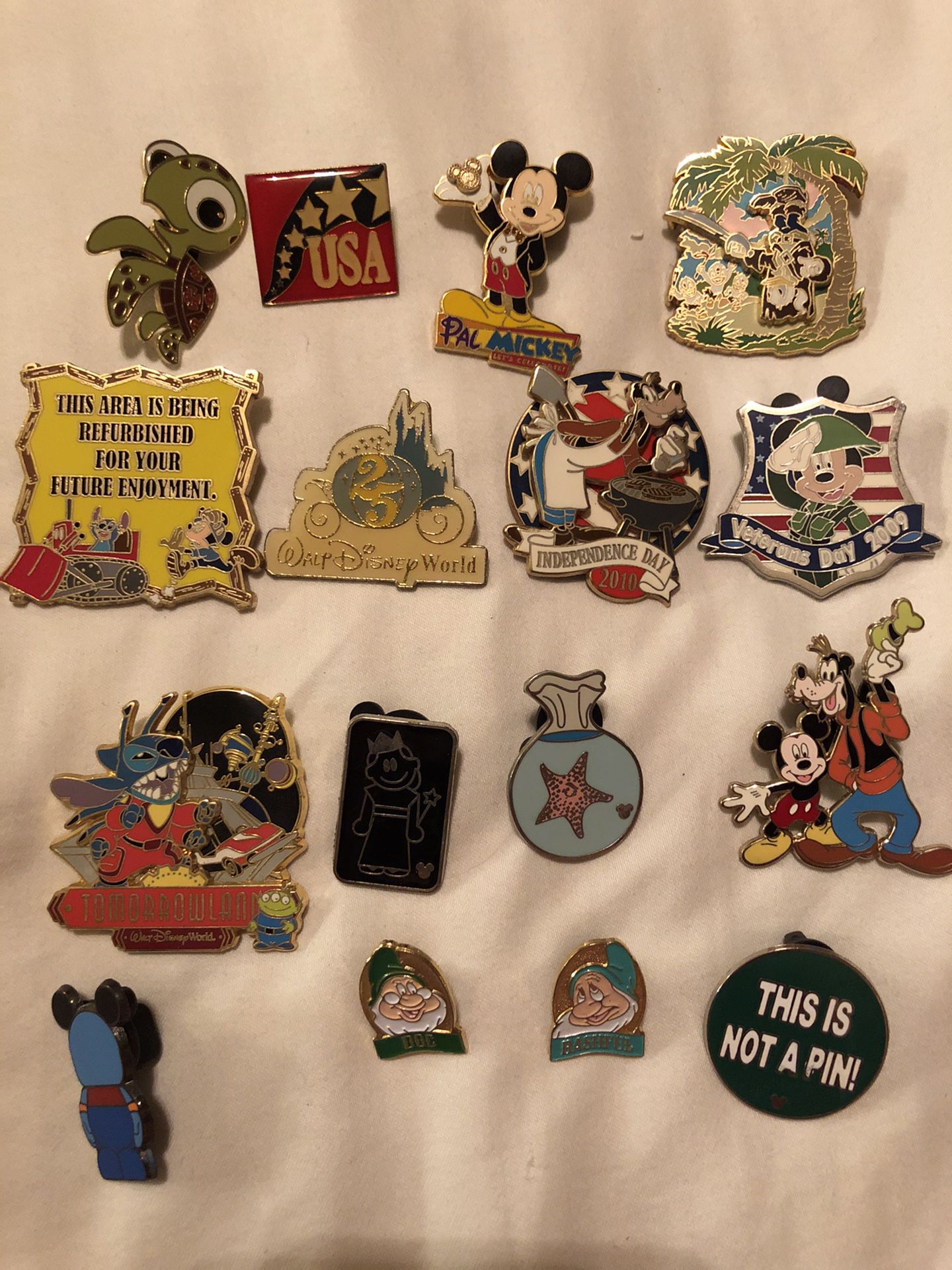 Assorted group of Disney pins
