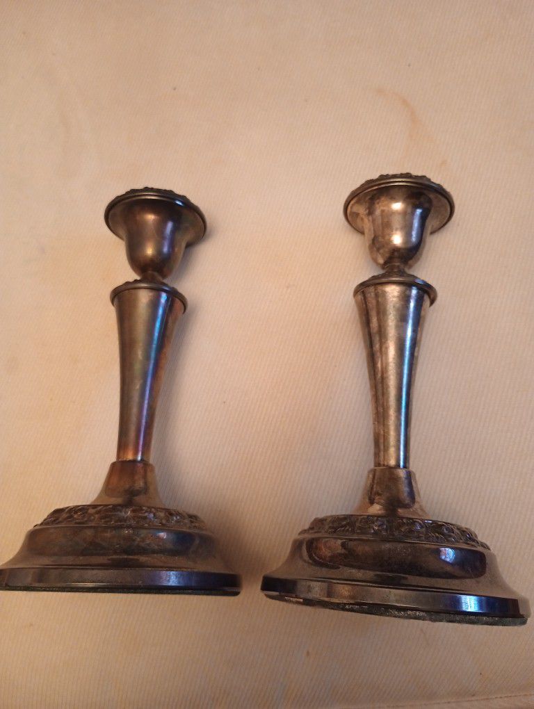 Silver Plated Candle Holders 