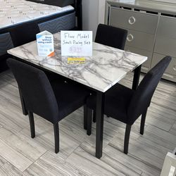Floor model small dining set only $399. Easy finance option. Same-day delivery or pick up.