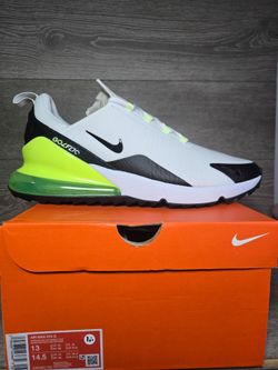 Nike Golf Shoes Air Max 270 Spikeless White / Black / Volt CK6483 105 Mens 13