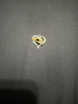 Gold-Tone Heart Pendant with Stone Accents