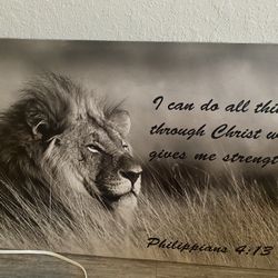 Lion Inspiring Quote Painting 