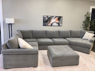 Macy’s gray sectional sofa couch sala