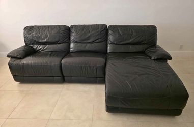 Sofa L Dark Brown Leather . Precio Incluye Delivery 