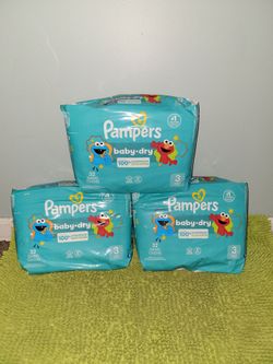 3 pack 32 Diapers #3 Pampers Baby dry