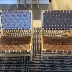 Mid Century Style Woven Lounge Chairs (Set of 2)