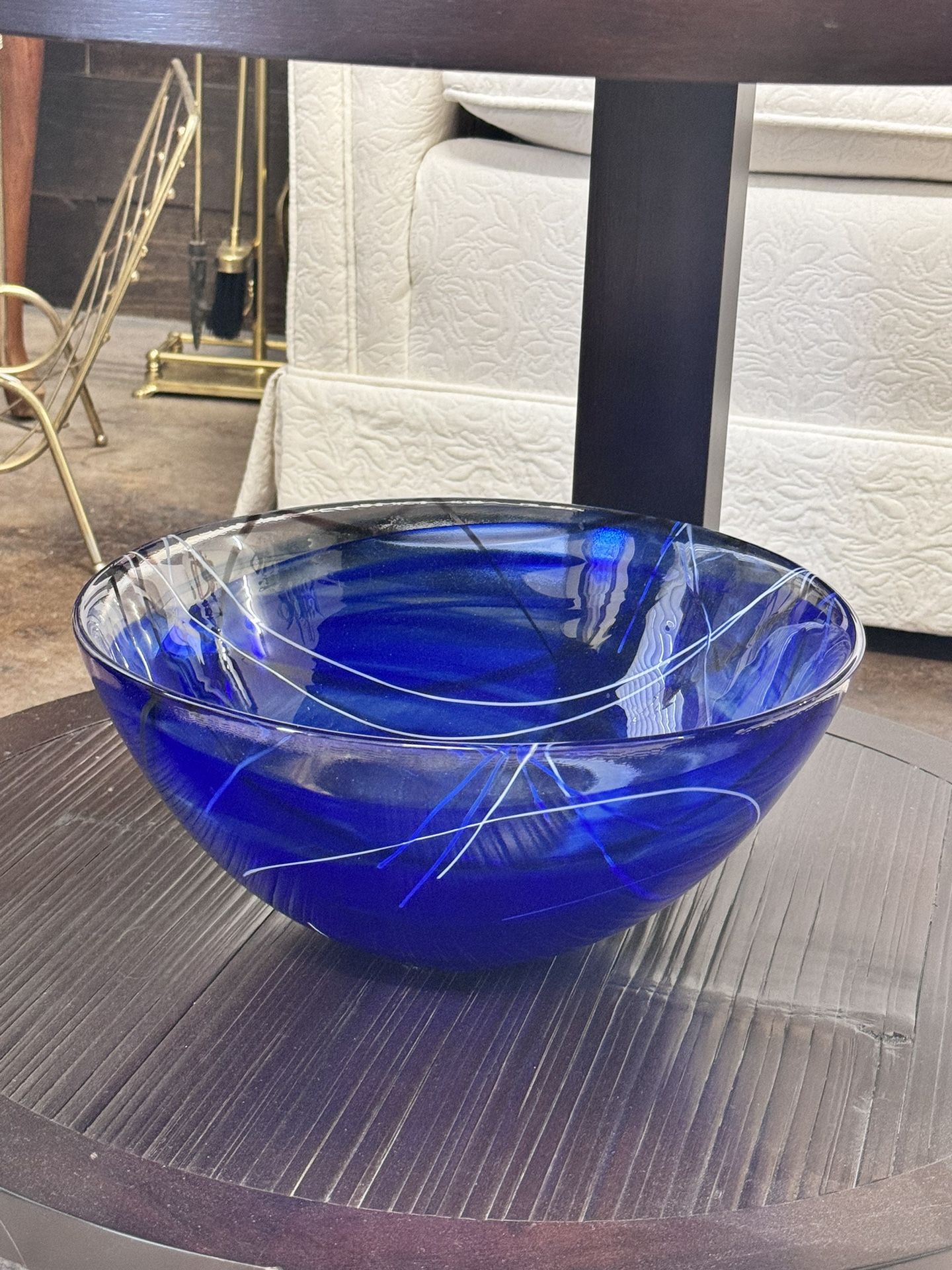 Kosta Boda Blue Swirl Bowl