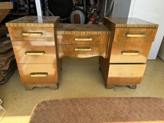 Antique Vanity Mirror & Bench