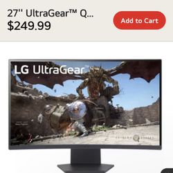 27'' UltraGear™ QHD 1440P 180Hz 1ms AMD FreeSync™ HDR10 1000R Curved Gaming Monitor