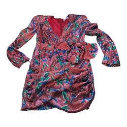 Nichole Lynel Big Bow Sequin Party Dress SZ S