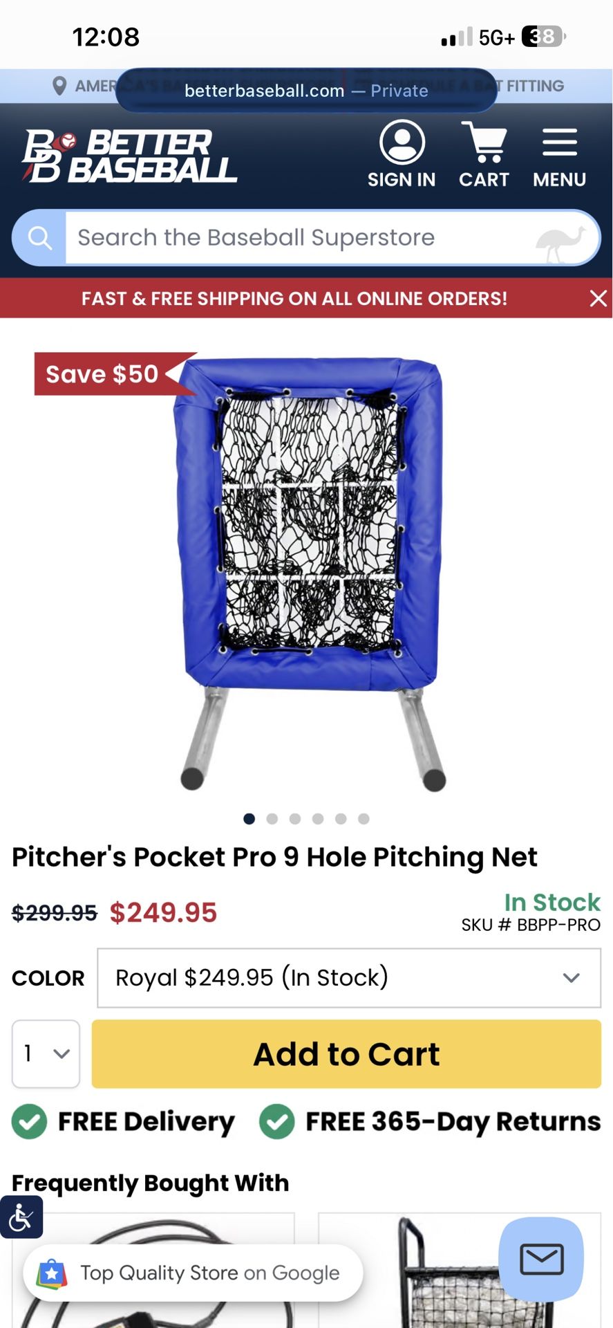 Pitcher's Pocket Pro 9 Hole Pitching Net