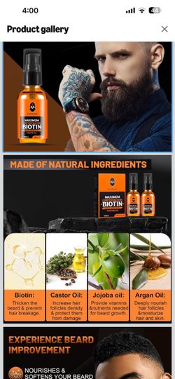 Maximum Concentration Biotin Beard Growth Oil