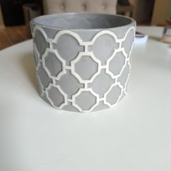 Gray And White Planter 