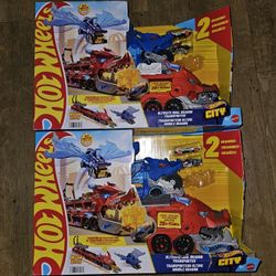 2 new Hot Wheels Ultimate Dual Dragon Transporter toys