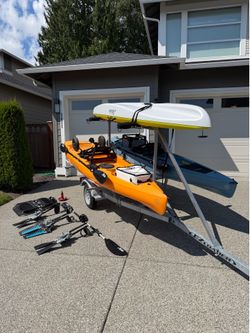 Hobie Mirage Package – 3 Pedal Kayaks + Trailer