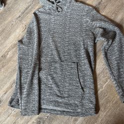 Grey And Black Pull Over Hoodie