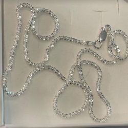 BEST OFFER TAKES IT 925 Silver Bundle Emerald Baguette Ring + Sparkle Chain 
