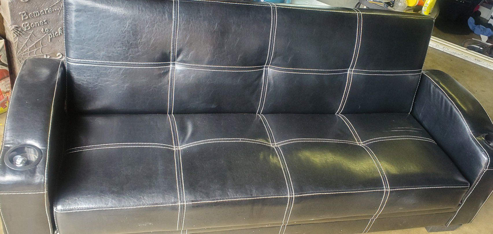 leather sofa /futon