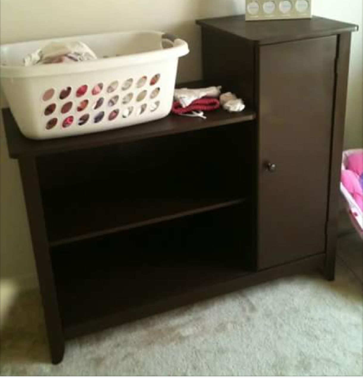 Espresso changing table with storage