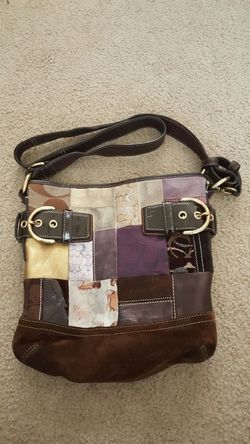 COACH LE PATCHWORK PURPLE GALLERY CROSSBODY PURSE HANDBAG No. G05S-3573