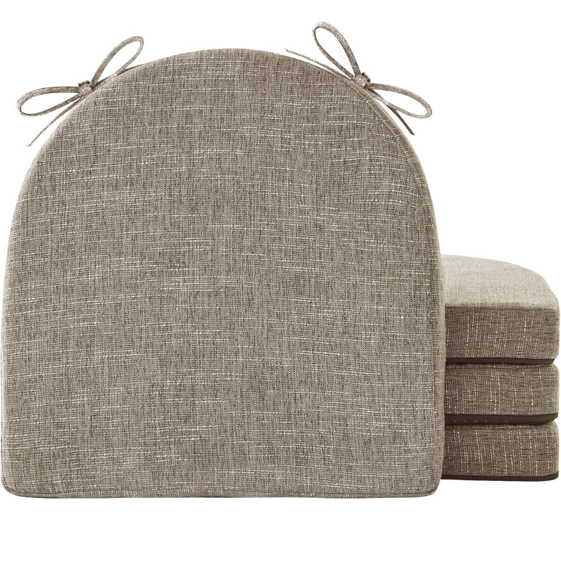 Chair Cushions for Dining Chairs with Ties and Removable Cover, Dining Kitchen Chair Pads with Non-Slip Bottom, High-Resilience Indoor Seat Cushions,