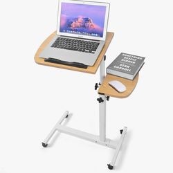 Adjustable laptop stand table with wheels