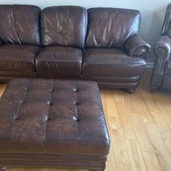 $100 Leather Couch & Recliner