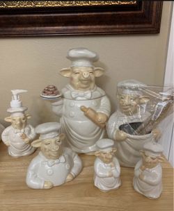 Beautiful Pig Set Cookie Jar And More $ 39 All 