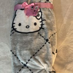 Gray Hello Kitty Blanket 