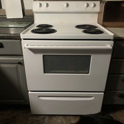White Frigidaire Electric Stove