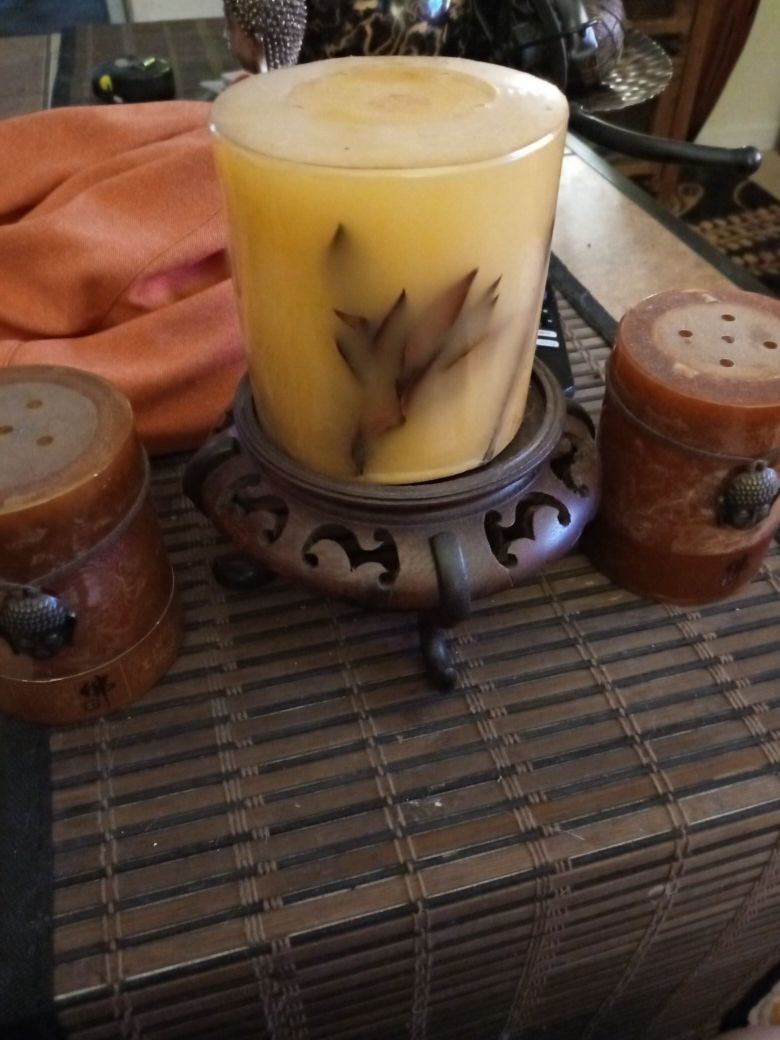 Candle lot 2 have african charm on it