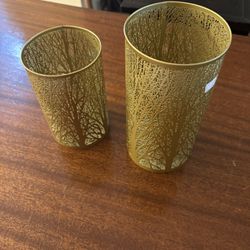 Gold Decorative Christmas Candle Holders