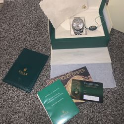 Rolex Datejust Sliver Bezel Oyster Watch 41mm