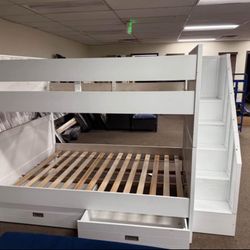 White Finish Full Bunk Bed