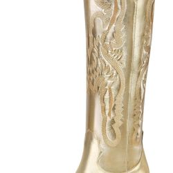 Ouepiano Cowboy Boots for Women Knee High Boots Embroidered Metallic Western Tall Long Cowgirl Boot Pointed Toe Chunky Heel Pull On