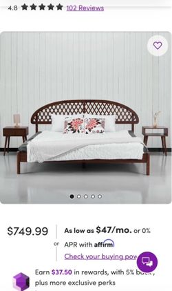 King size solid wood bed frame
