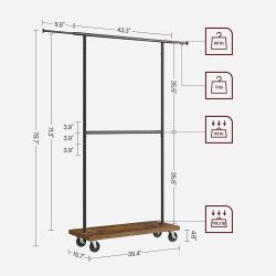 Clothing Rack with Wheels 