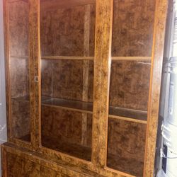 Glass Cabinet With Shelving And Storage Underneath 