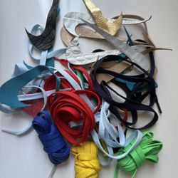 Red Blue Green Shoe Laces + 5-8 Nike Swooshes 