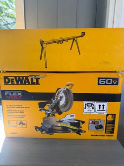 Dewalt 60V Lithium-Ion 12 in. Cordless Sliding Miter Saw Kit and Compact Miter Saw Stand with 9.0Ah