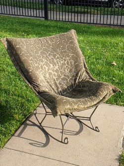 Howard Elliott Collection 300-28 Puff Basil Leaf Velvet/ Black Scroll Rocker with Cover