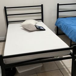 Black Metal Twin Bed Frame With Mattress