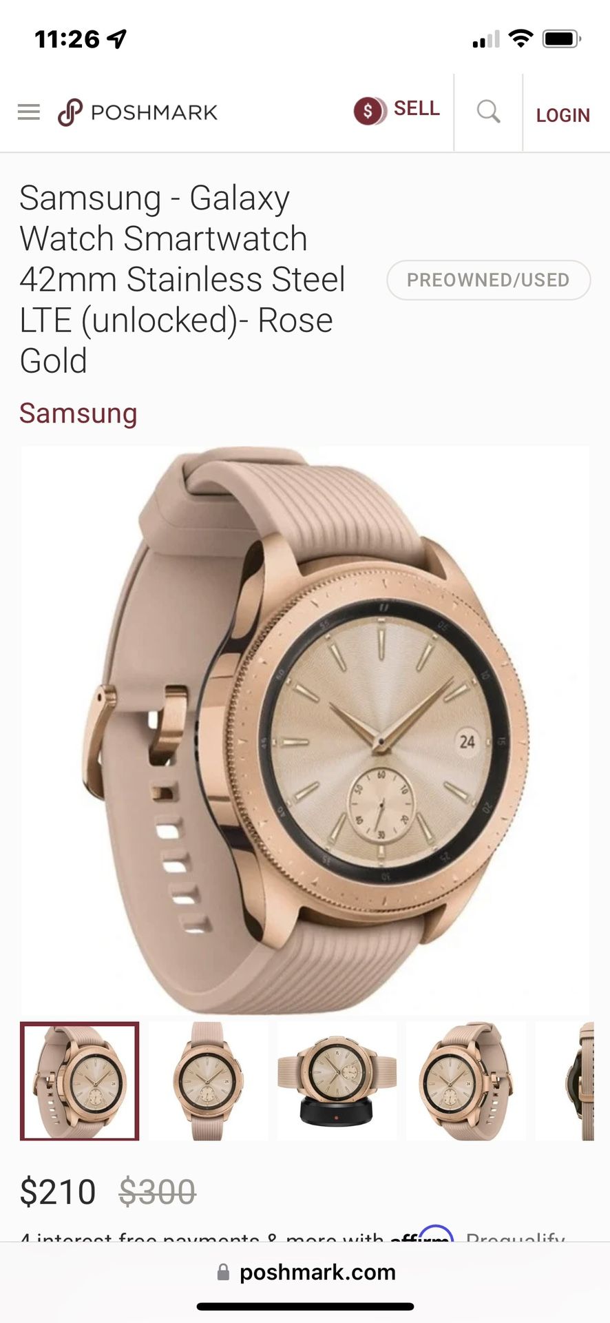 Samsung Galaxy Rose Gold Watch With Bands And charger 