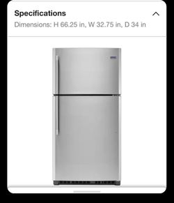 New condition Maytag stainless steel refrigerator