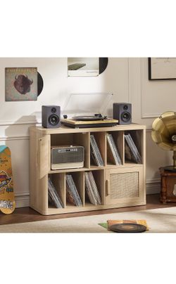 Record Player Stand Cabinet with Vinyl Storage - BRAND NEW STILL IN BOX